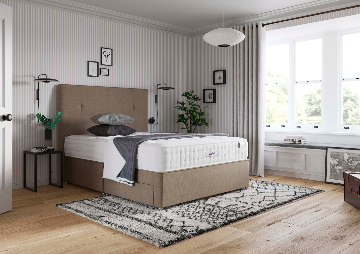 Relyon Barton Ortho 1000 Pocket Sprung Luxurious Hand Made Firm Feel Divan Bed Set