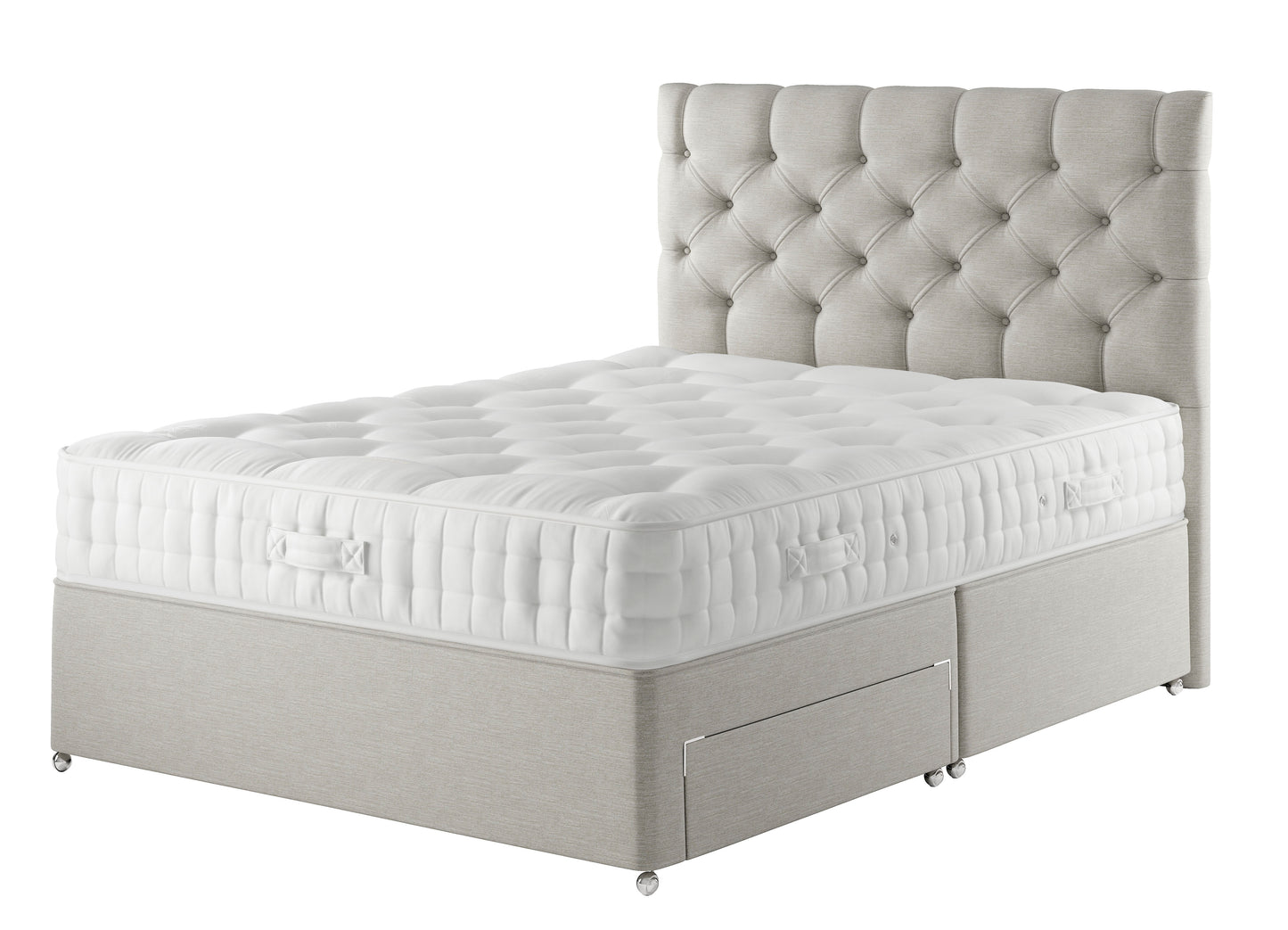 Relyon Braemar 1400 Pocket Sprung Luxurious Hand Made Ottoman Bed Set In Either Softer, Medium Or Firmer