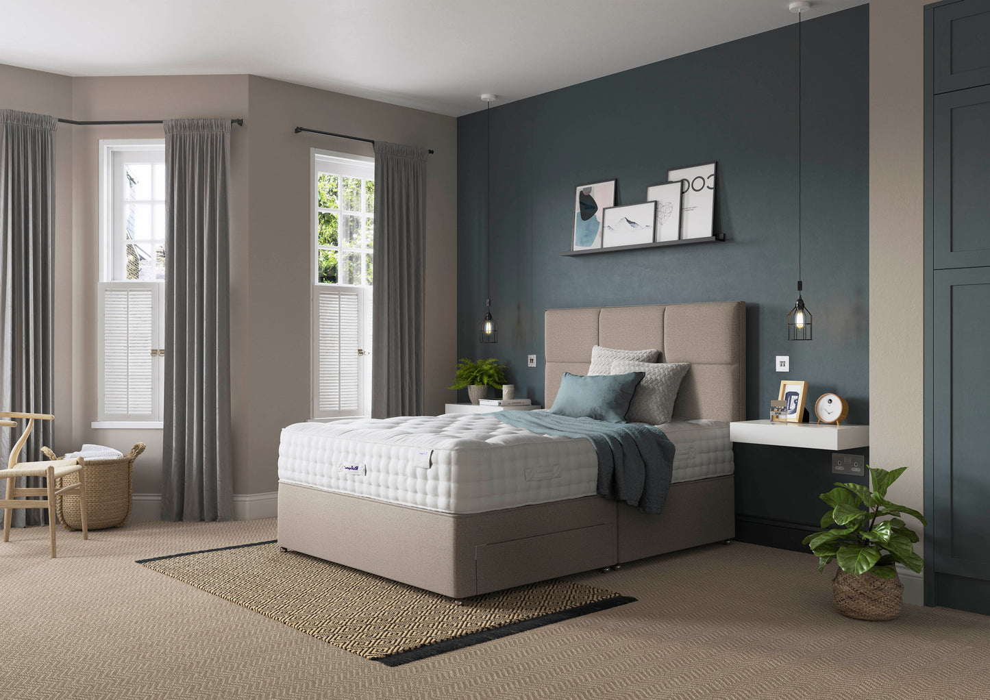 Relyon Luxury Pashmina 2350 Pocket Sprung Luxurious Hand Made Medium To Firm Feel Divan Bed Set