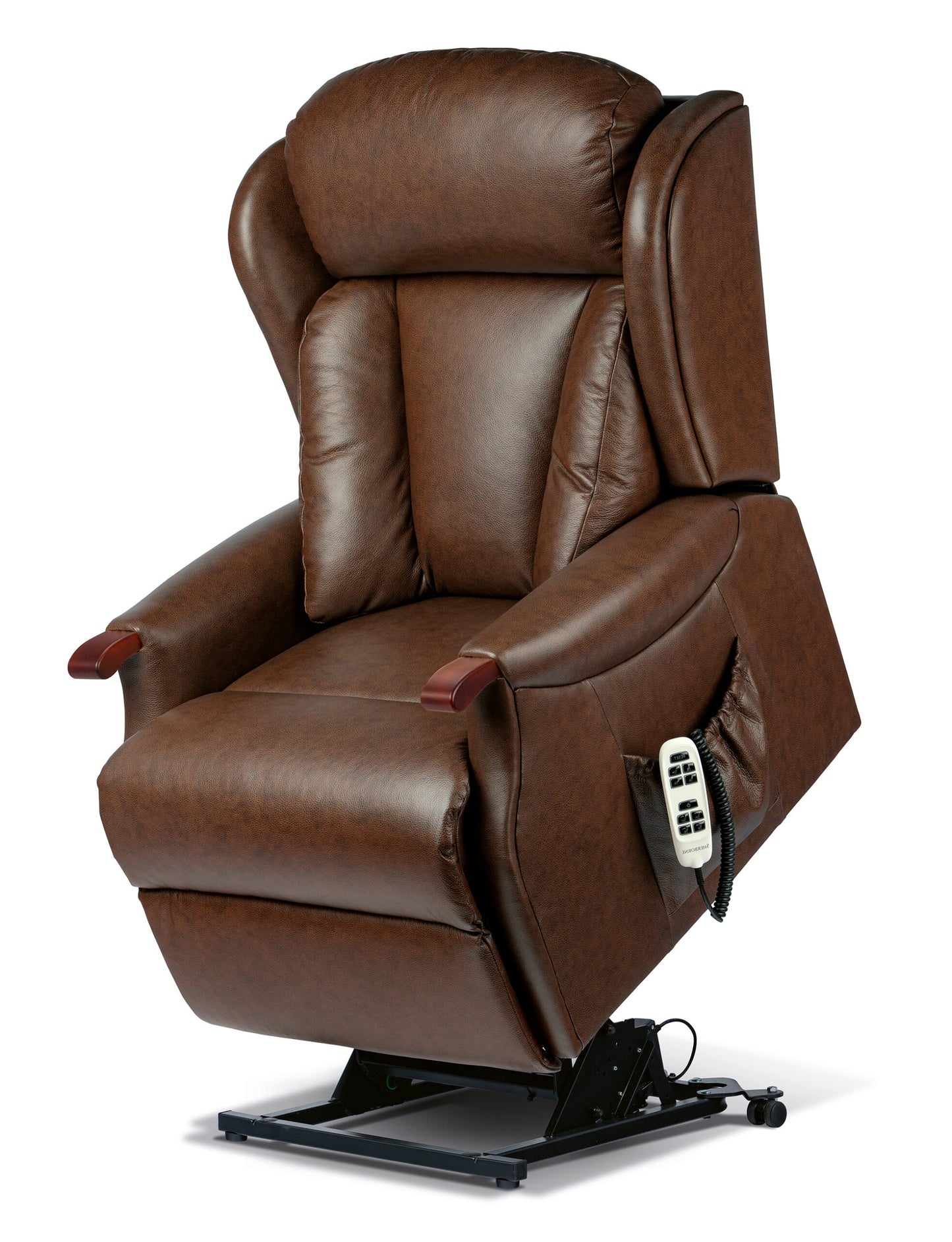 Sherborne Cartmel Knuckle Single Motor Leather Riser Recliner Armchair With Lumbar & Headrest Adjustment Option VAT FREE