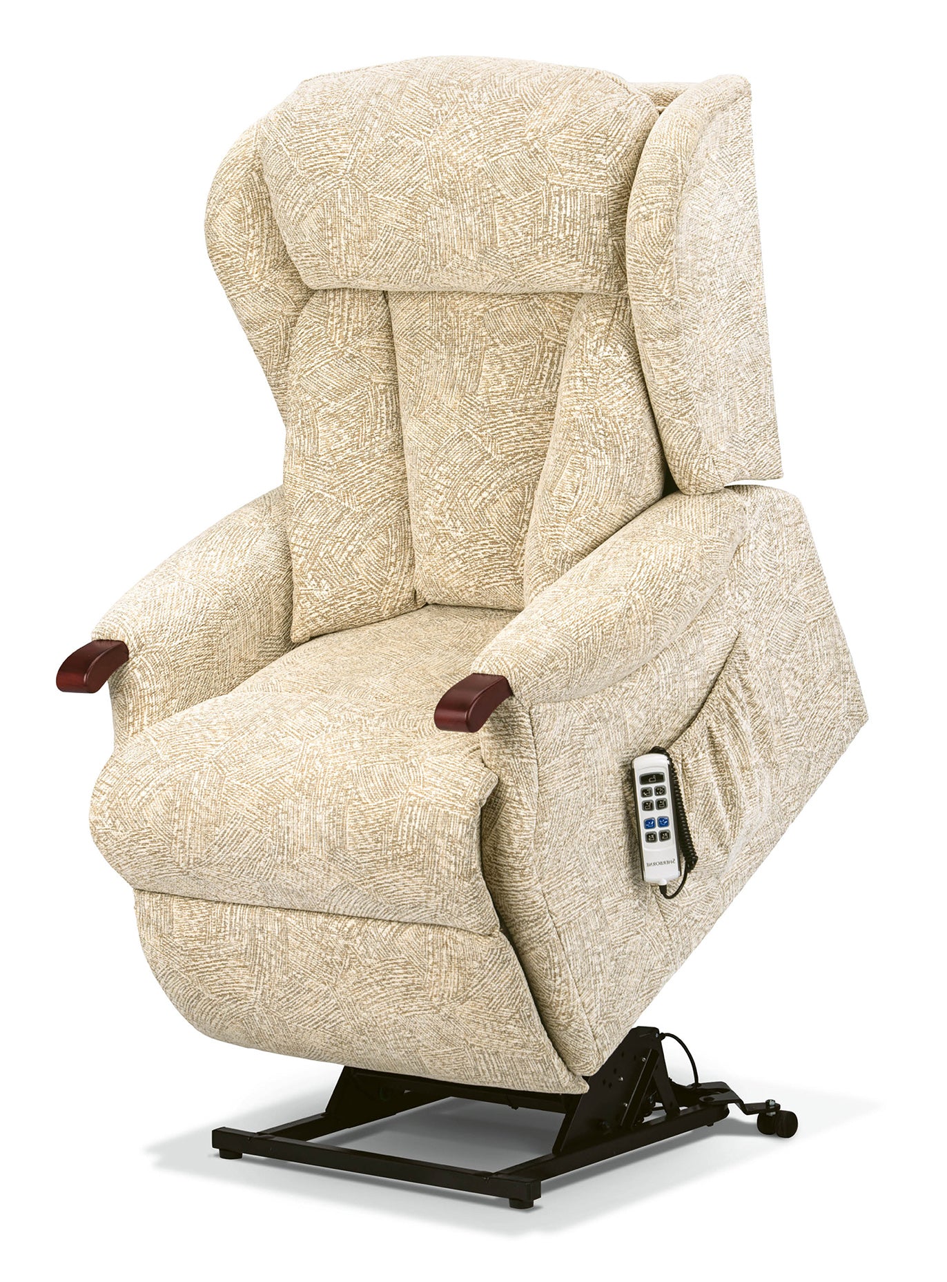 Sherborne Cartmel Knuckle Dual Motor Fabric Riser Recliner Armchair With Lumbar & Headrest Adjustment Option VAT FREE