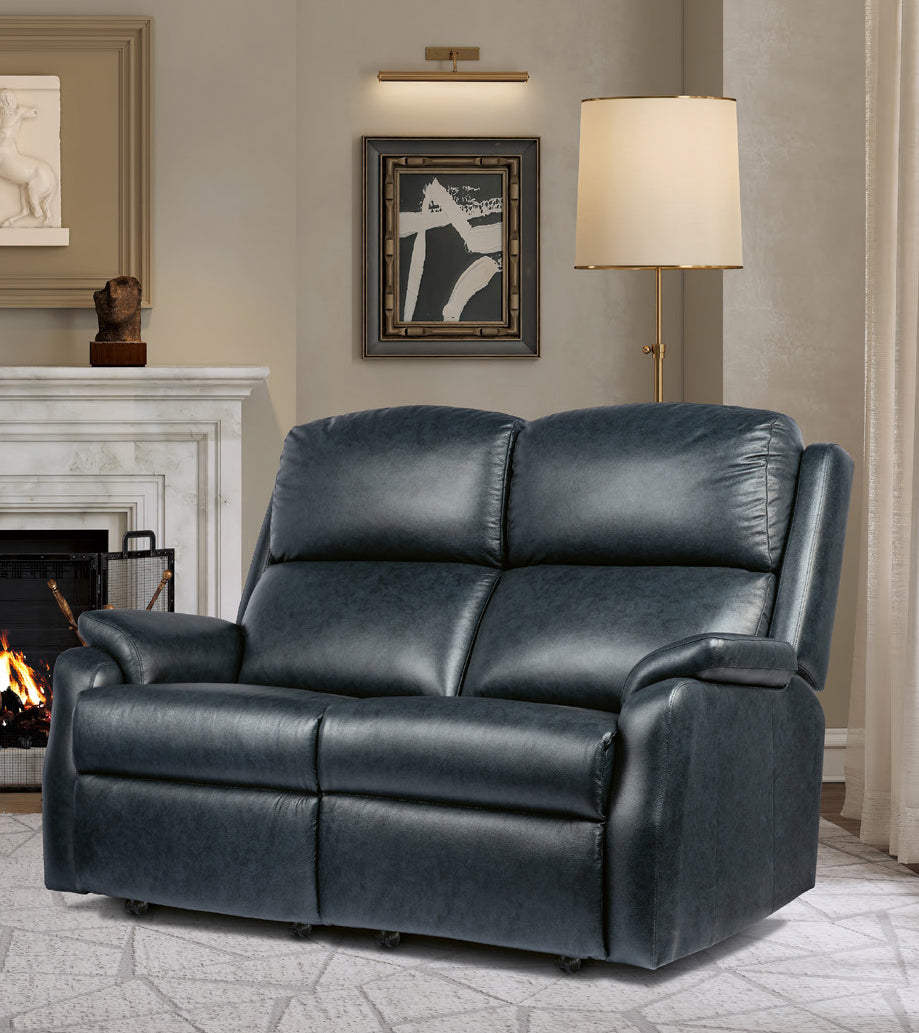 Sherborne Dakota Two Seater Electric Cloud Reclining Leather Sofa With Headrest & Lumbar Adjustment Option