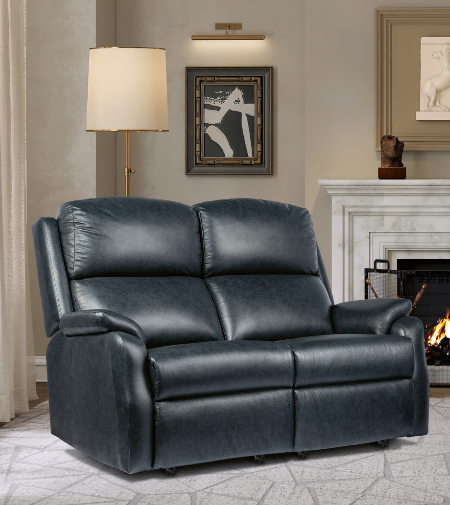 Sherborne Dakota Two Seater Electric Cloud Reclining Leather Sofa With Headrest & Lumbar Adjustment Option