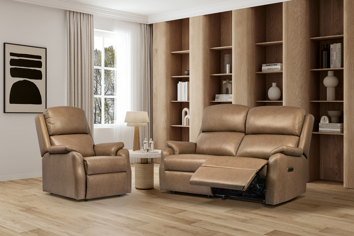 Sherborne Dakota Dual Motor Leather Riser Recliner Armchair With Lumbar & Headrest Adjustment Option VAT FREE