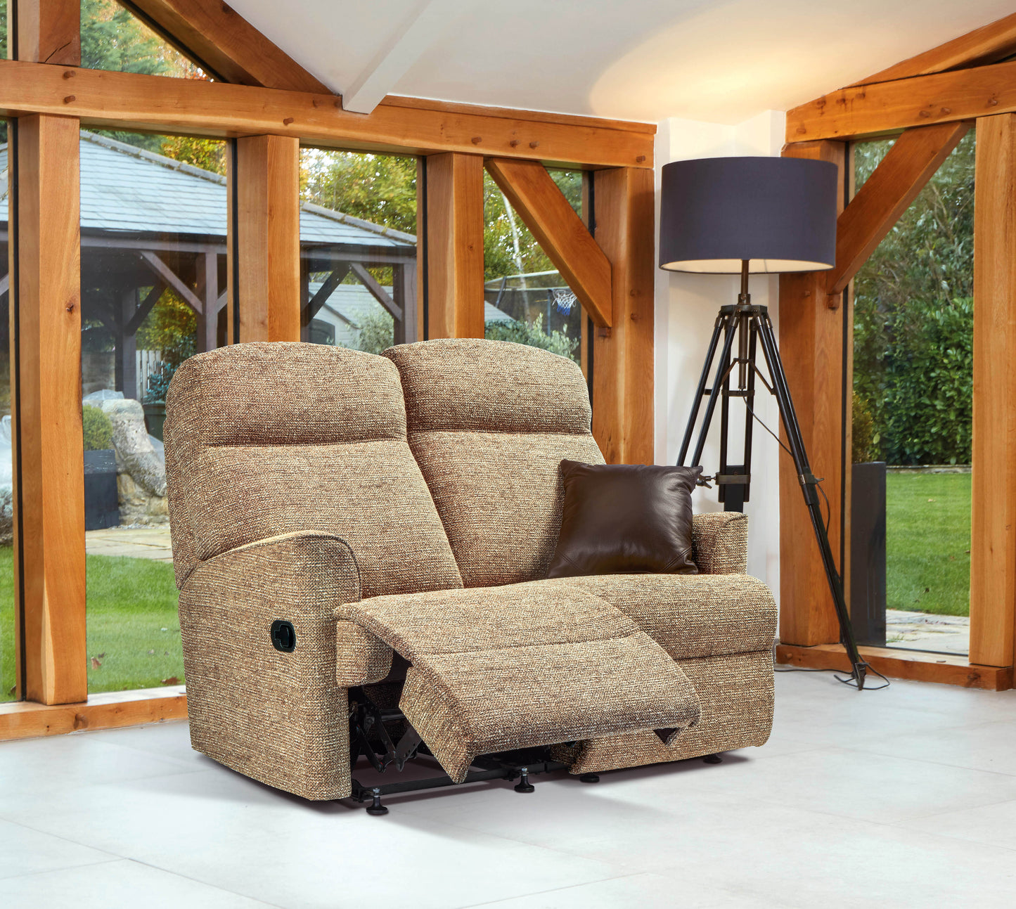 Sherborne Harrow Two Seater Electric Powered Reclining Fabric Sofa