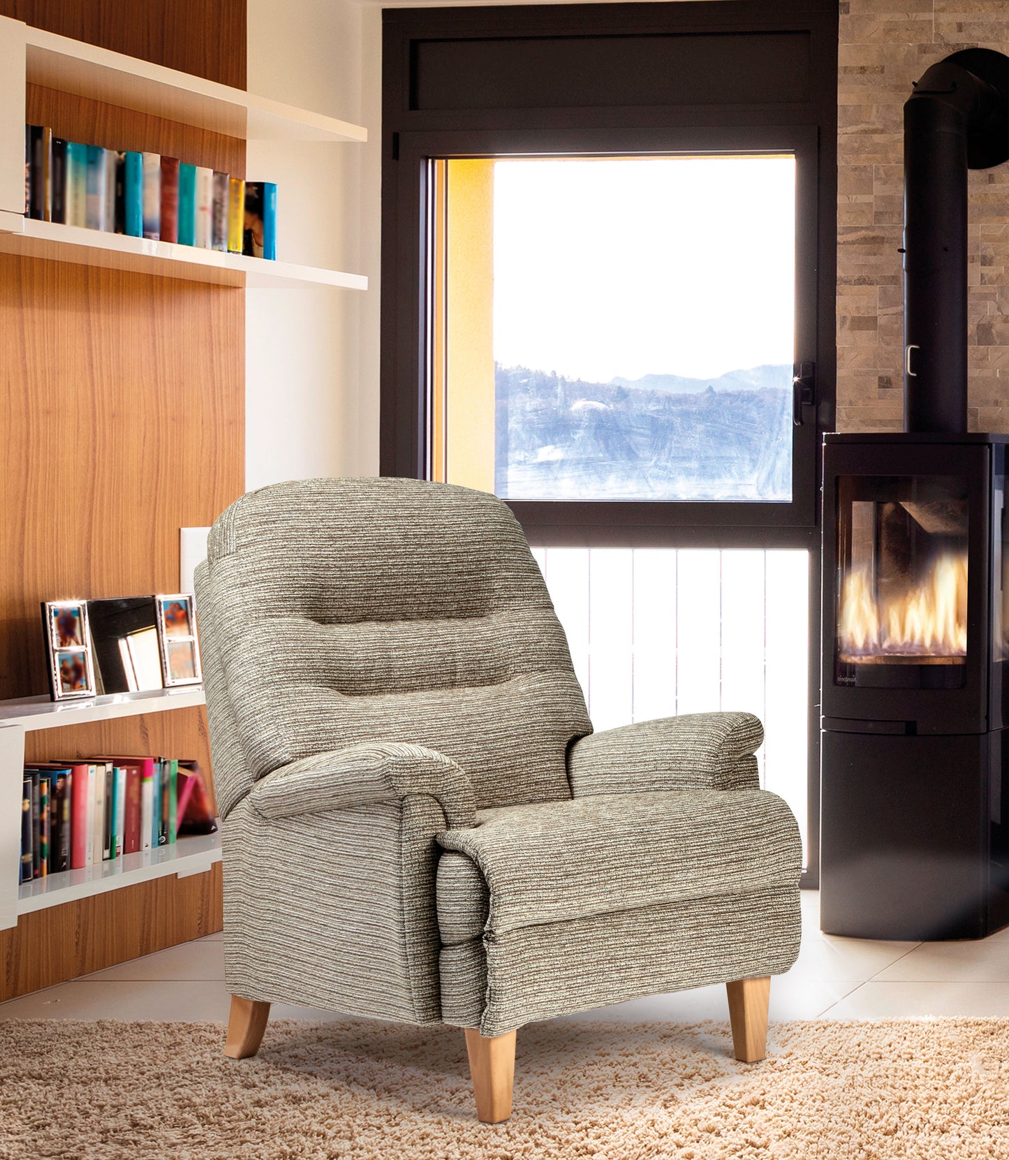 Sherborne Keswick Fireside Classic Electric Powered Recliner Fabric Armchair
