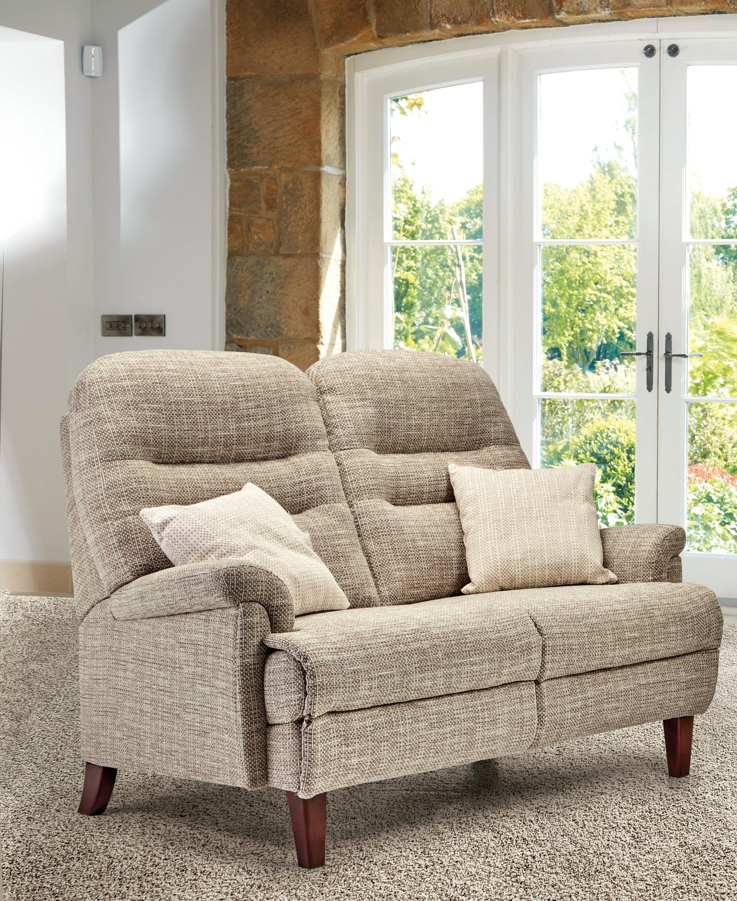 Sherborne Keswick Fireside Classic Fixed Fabric Two Seater Sofa