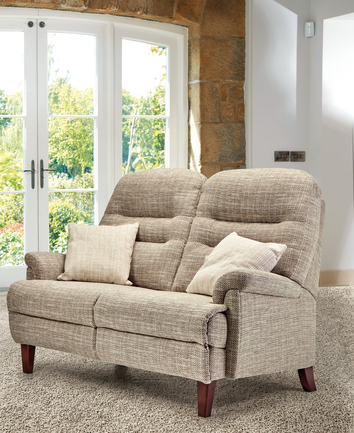 Sherborne Keswick Fireside Classic Fixed Fabric Two Seater Sofa