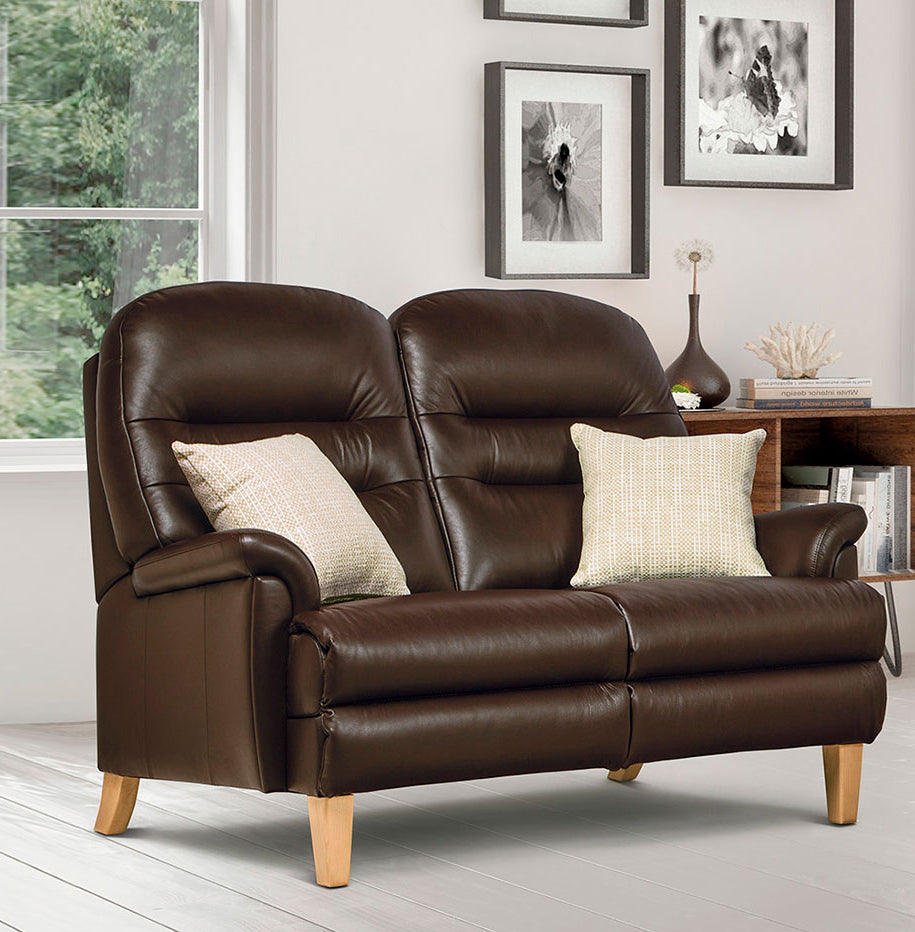Sherborne Keswick Fireside Classic Fixed Leather Two Seater Sofa
