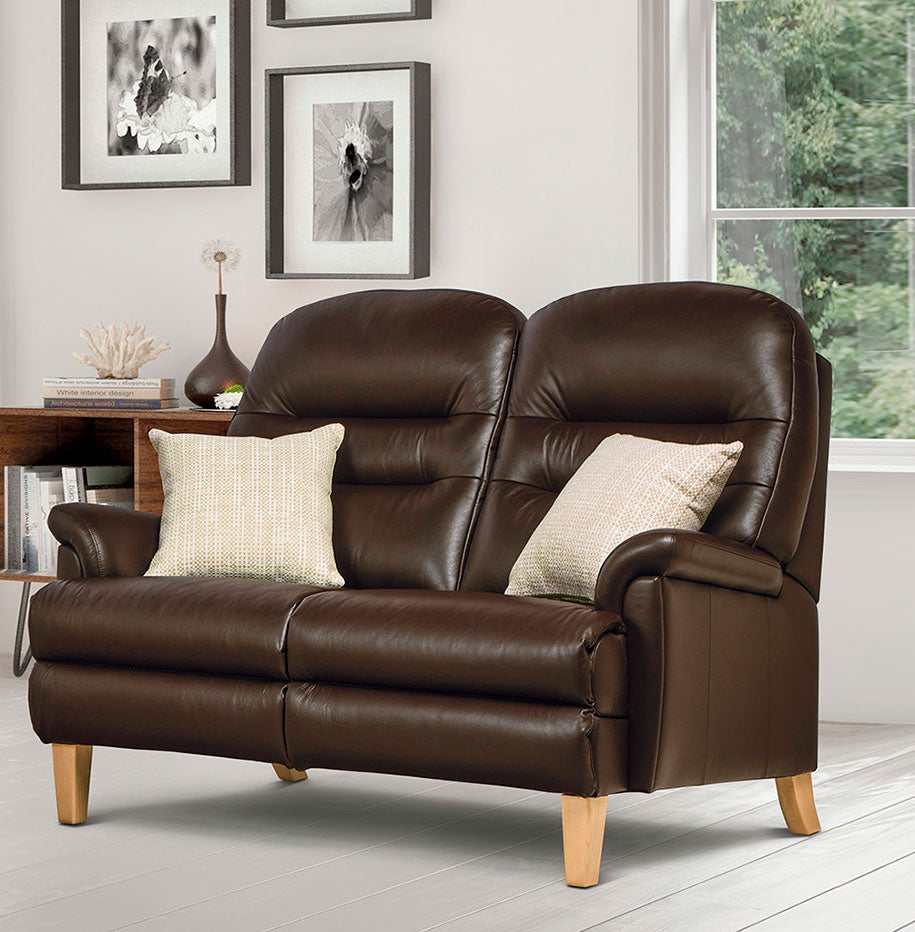 Sherborne Keswick Fireside Classic Fixed Leather Two Seater Sofa
