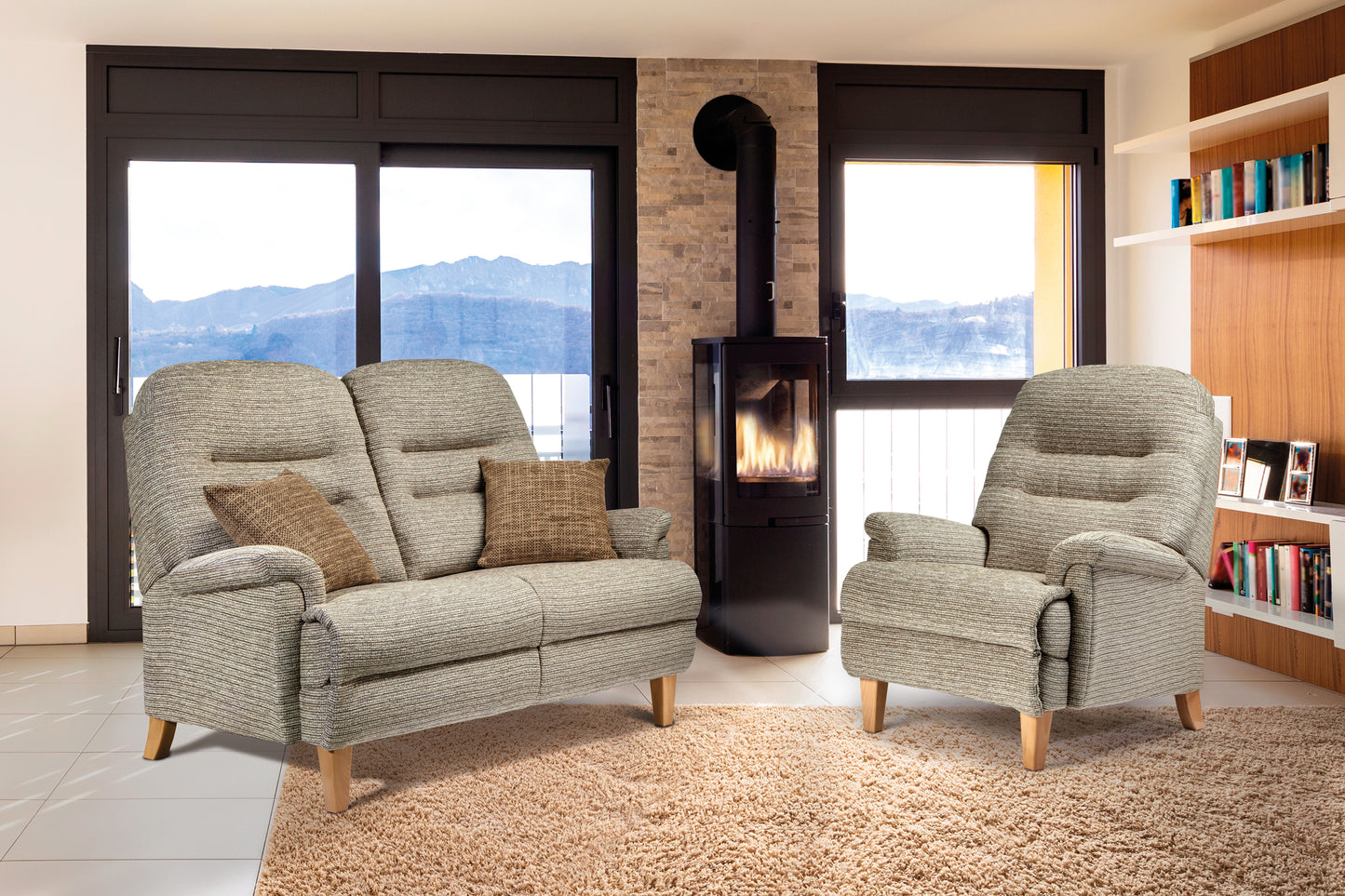 Sherborne Keswick Fireside Classic Electric Powered Recliner Fabric Armchair