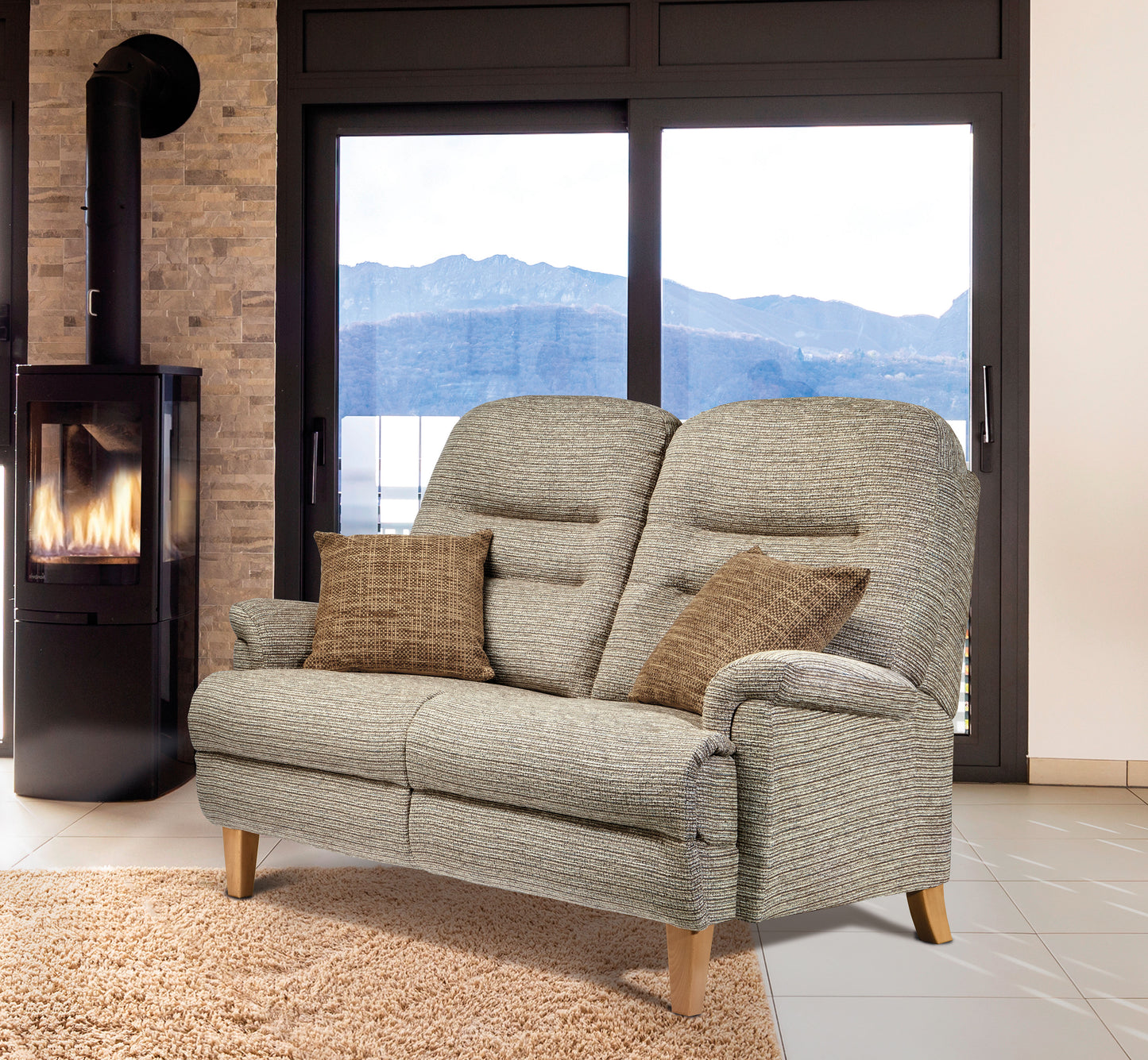 Sherborne Keswick Fireside Classic Fixed Fabric Two Seater Sofa
