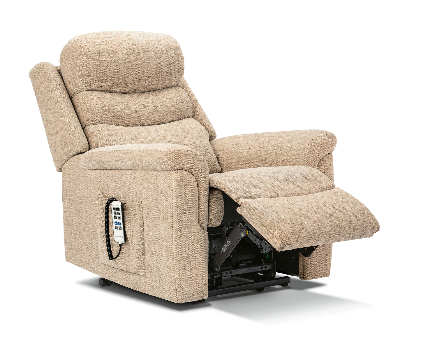Sherborne Leyburn Electric Powered Fabric Recliner Armchair With Headrest Adjustment Option