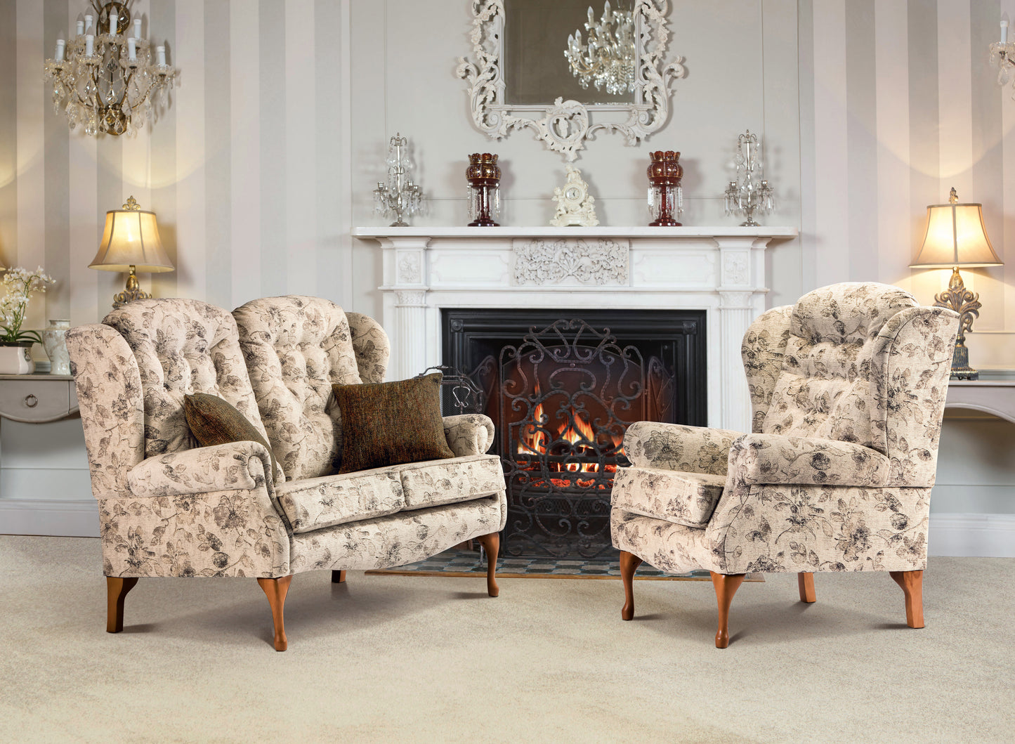 Sherborne Lynton Fabric Fireside Two Seater Sofa
