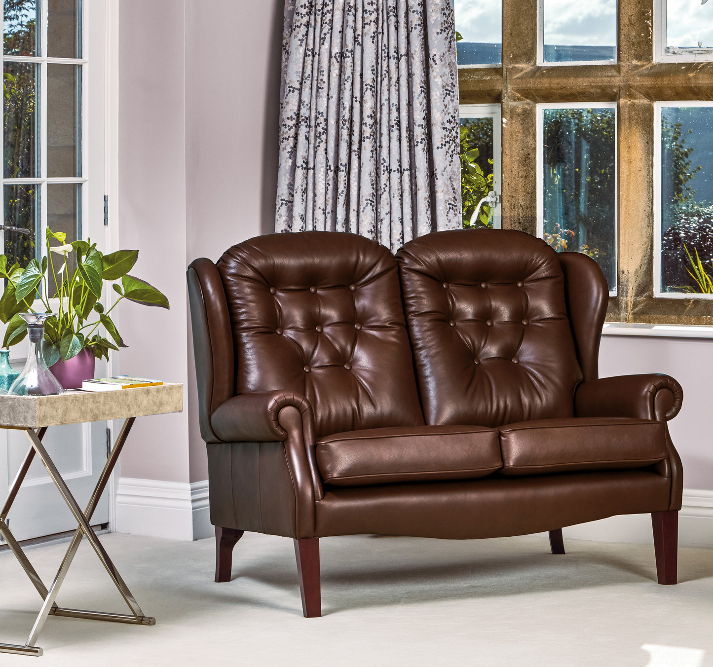 Sherborne Lynton Leather Fireside Two Seater Sofa