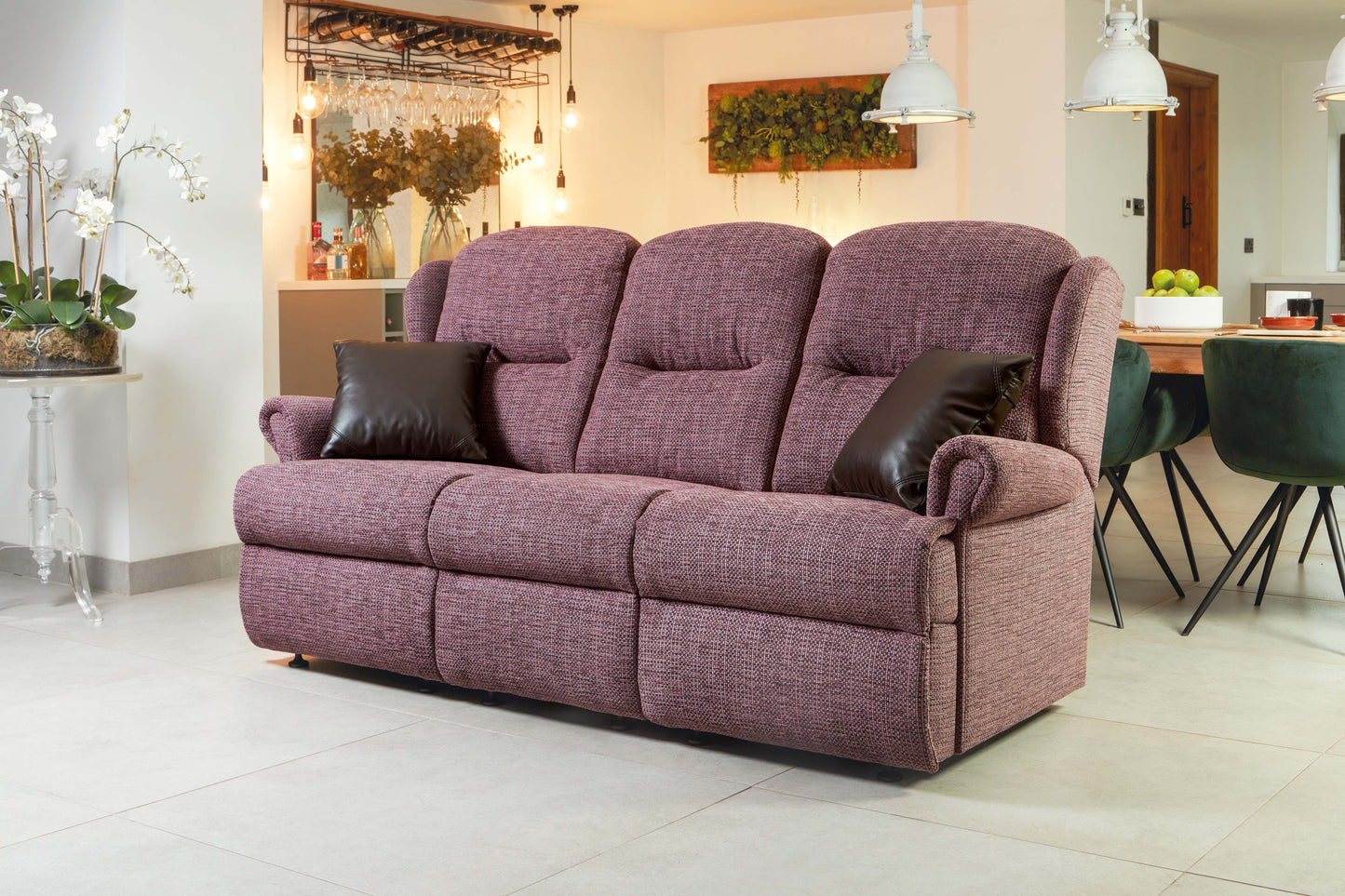 Sherborne Malvern Three Seater Electric Reclining Fabric Sofa