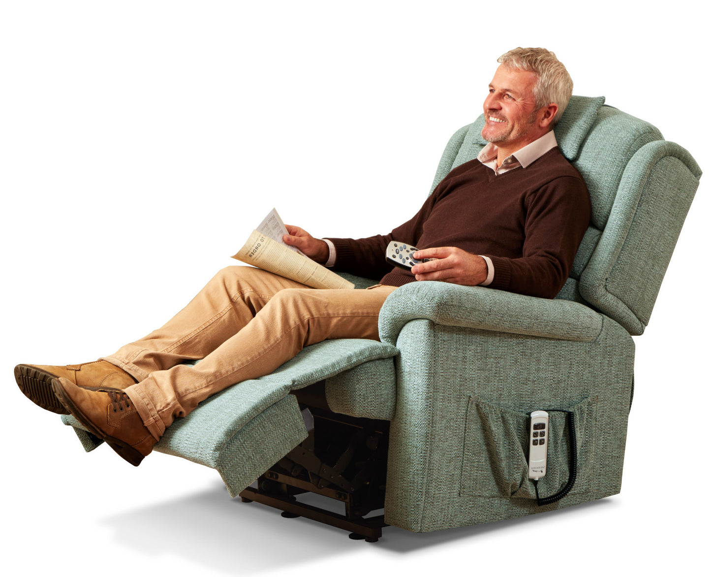 Sherborne Olivia Single Motor Fabric Riser Recliner Armchair VAT FREE