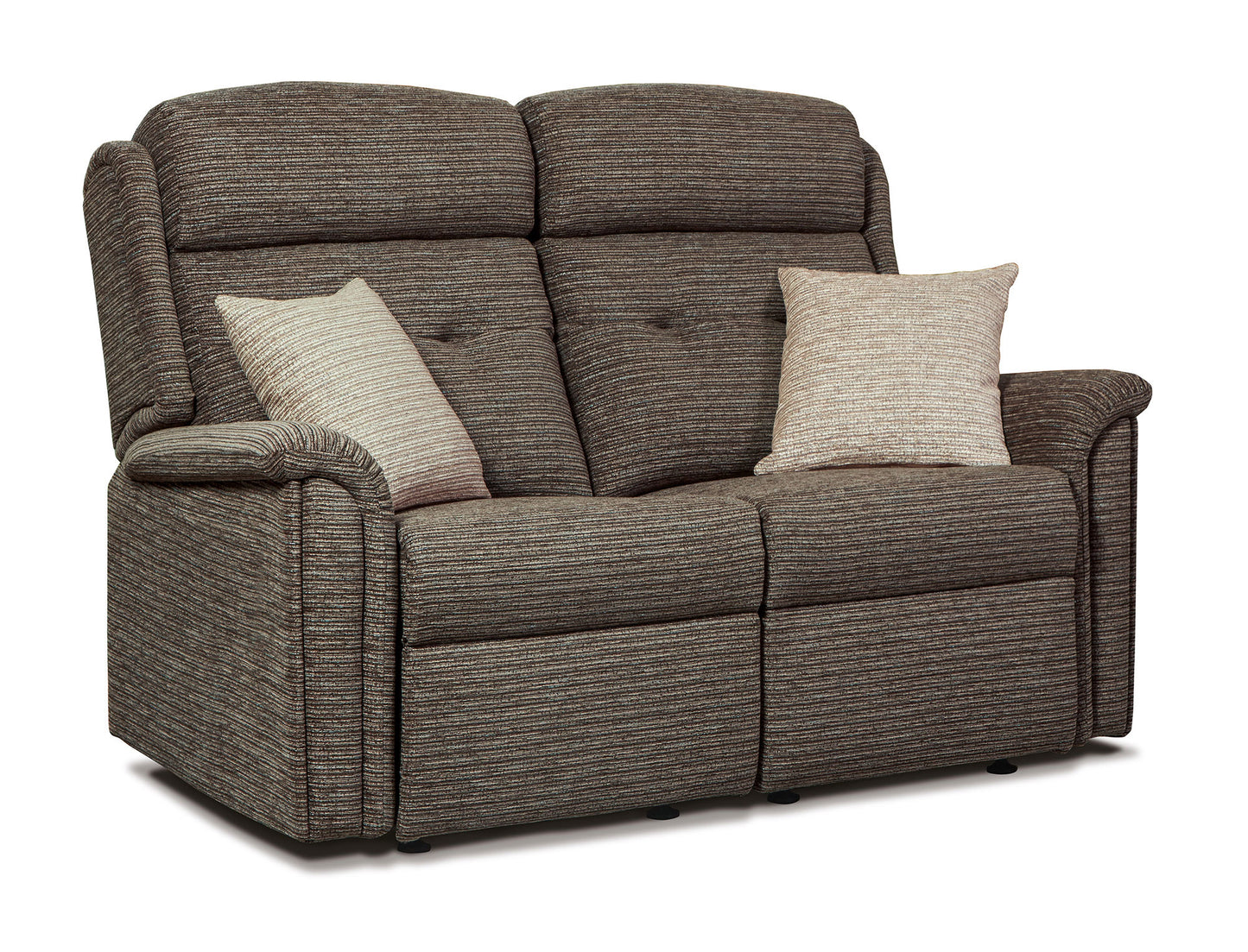 Sherborne Roma Two Seater Electric Reclining Fabric Sofa With Headrest Adjustment Option