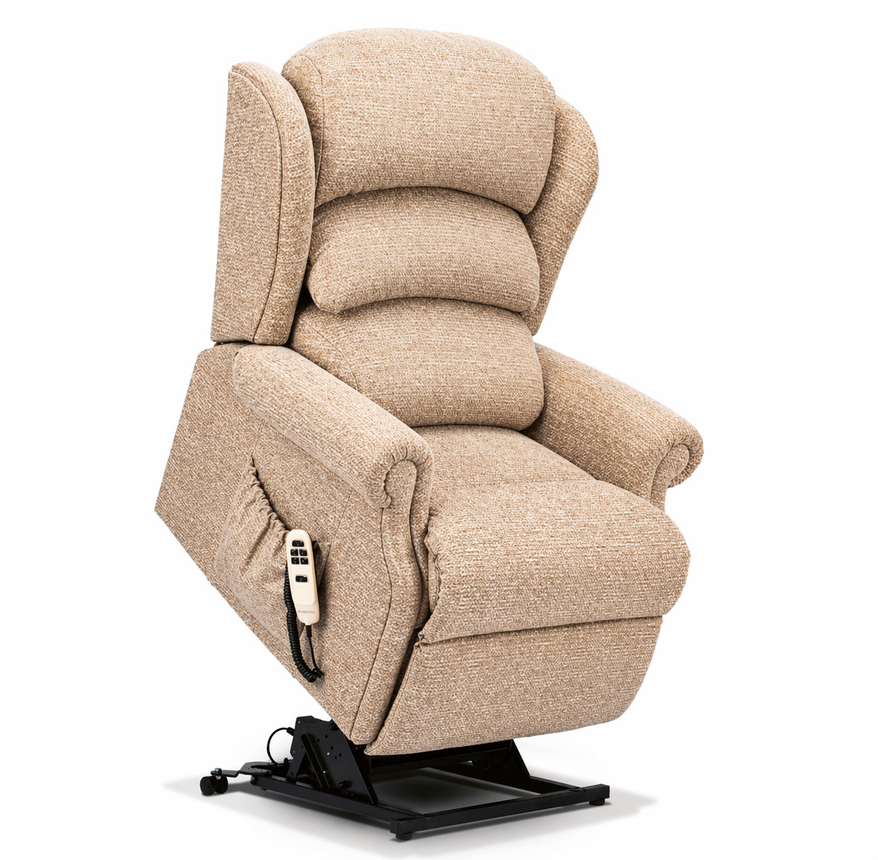 Sherborne Ryedale Dual Motor Fabric Riser Recliner Armchair With Lumbar & Headrest Adjustment Option VAT FREE