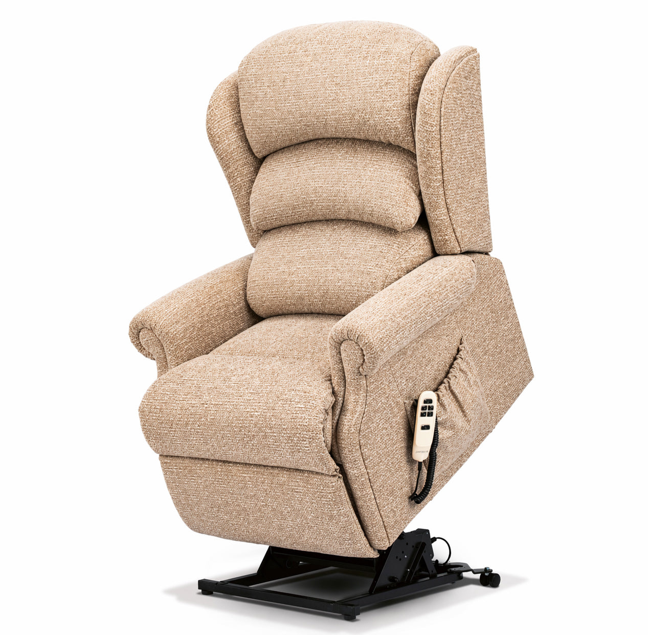 Sherborne Ryedale Dual Motor Fabric Riser Recliner Armchair With Lumbar & Headrest Adjustment Option VAT FREE