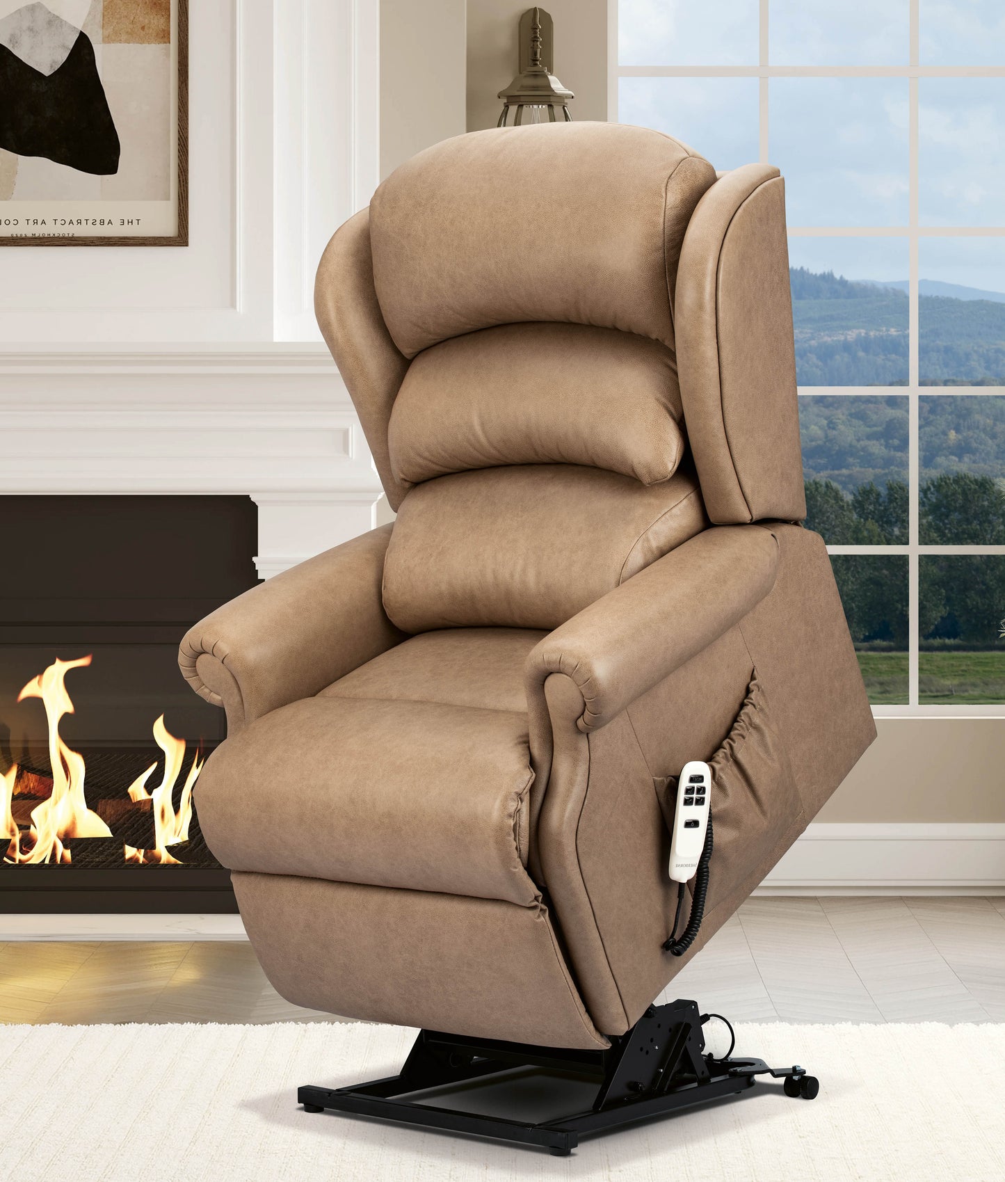 Sherborne Ryedale Single Motor Leather Riser Recliner Armchair With Lumbar & Headrest Adjustment Option VAT FREE