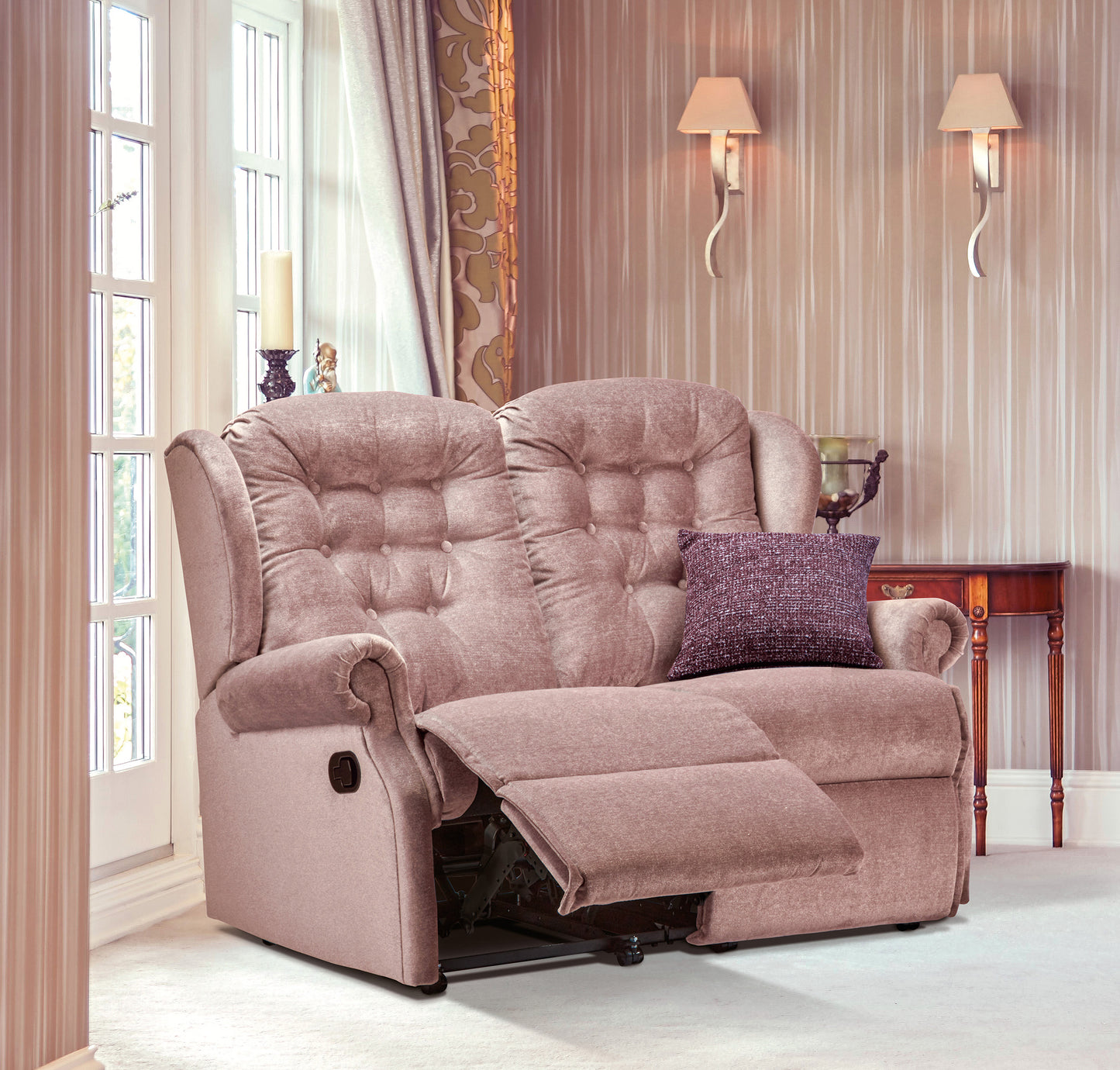 Sherborne Lynton Two Seater Electric Reclining Fabric Sofa