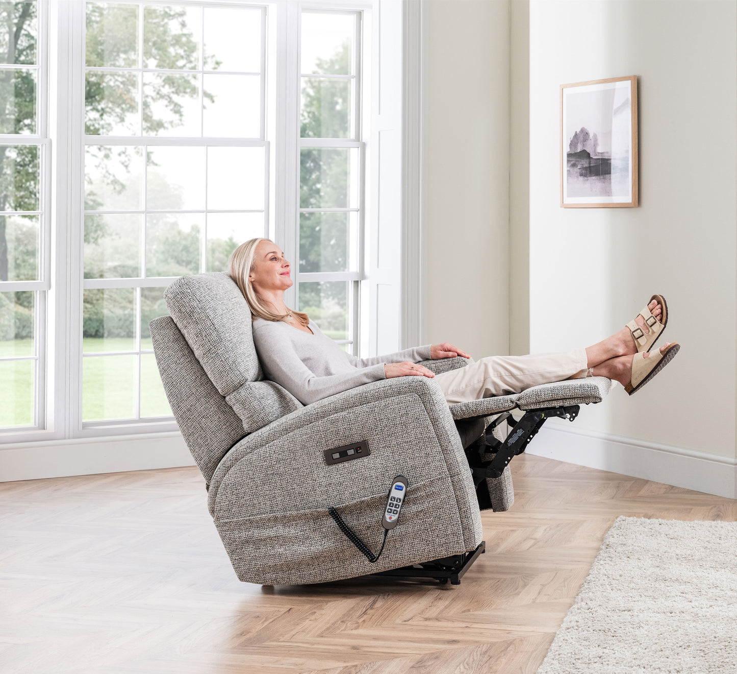 Celebrity Southwell Cloud Zero Triple Motor Rise And Recliner Fabric Armchair With Mammoth Foam & Lumbar & Headrest Adjustment Option VAT FREE