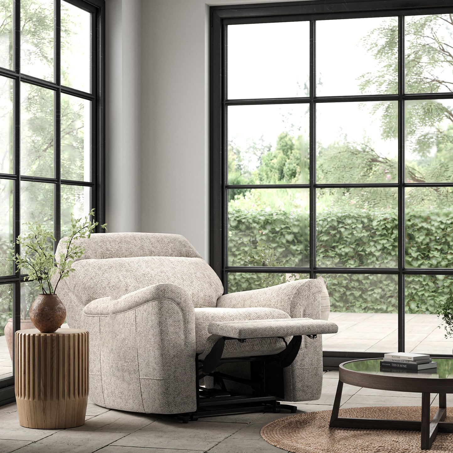 Parker Knoll Hudson 23 Fabric Electric Power Plus Recliner Armchair With Adjustable Headrest & Lumbar Support