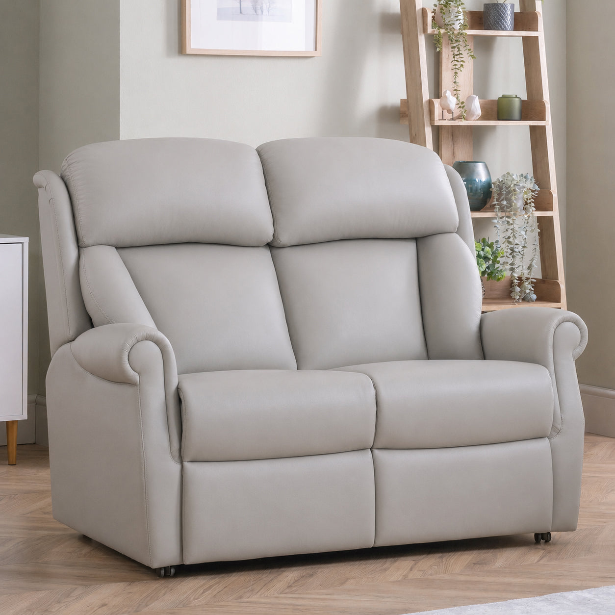 Celebrity Ashfield Two Seater Electric Powered Reclining Leather Sofa With Lumbar & Headrest Adjustment Option
