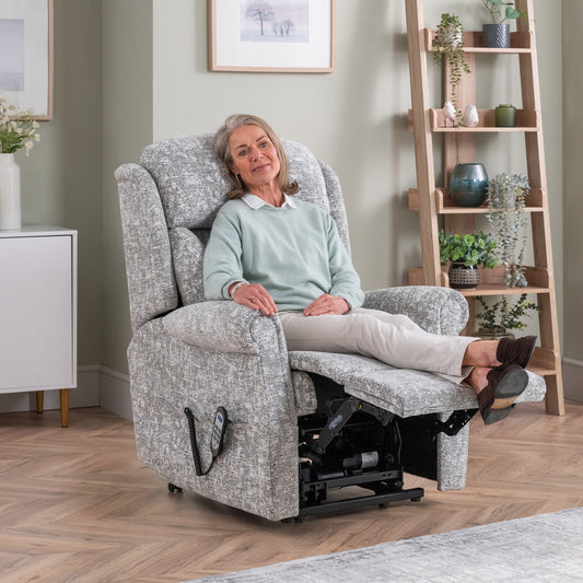 Celebrity Ashfield Electric Powered Recliner Fabric Armchair With Mammoth Foam & Lumbar & Headrest Adjustment Option