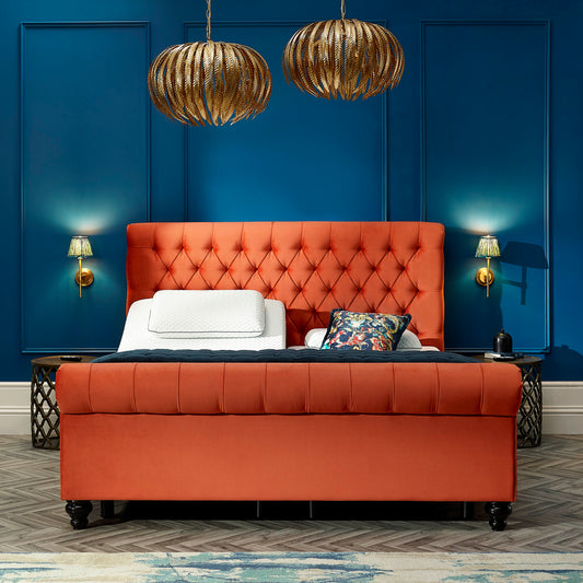 Premium Upholstered Dalta Adjustable Bed Frame With A Memory Foam Medium Firm Feel Mattress VAT FREE