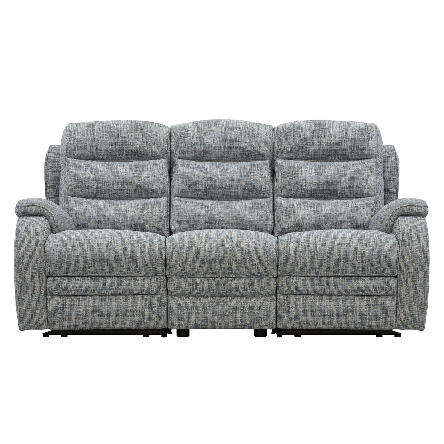 Gray reclining sofa on a white background