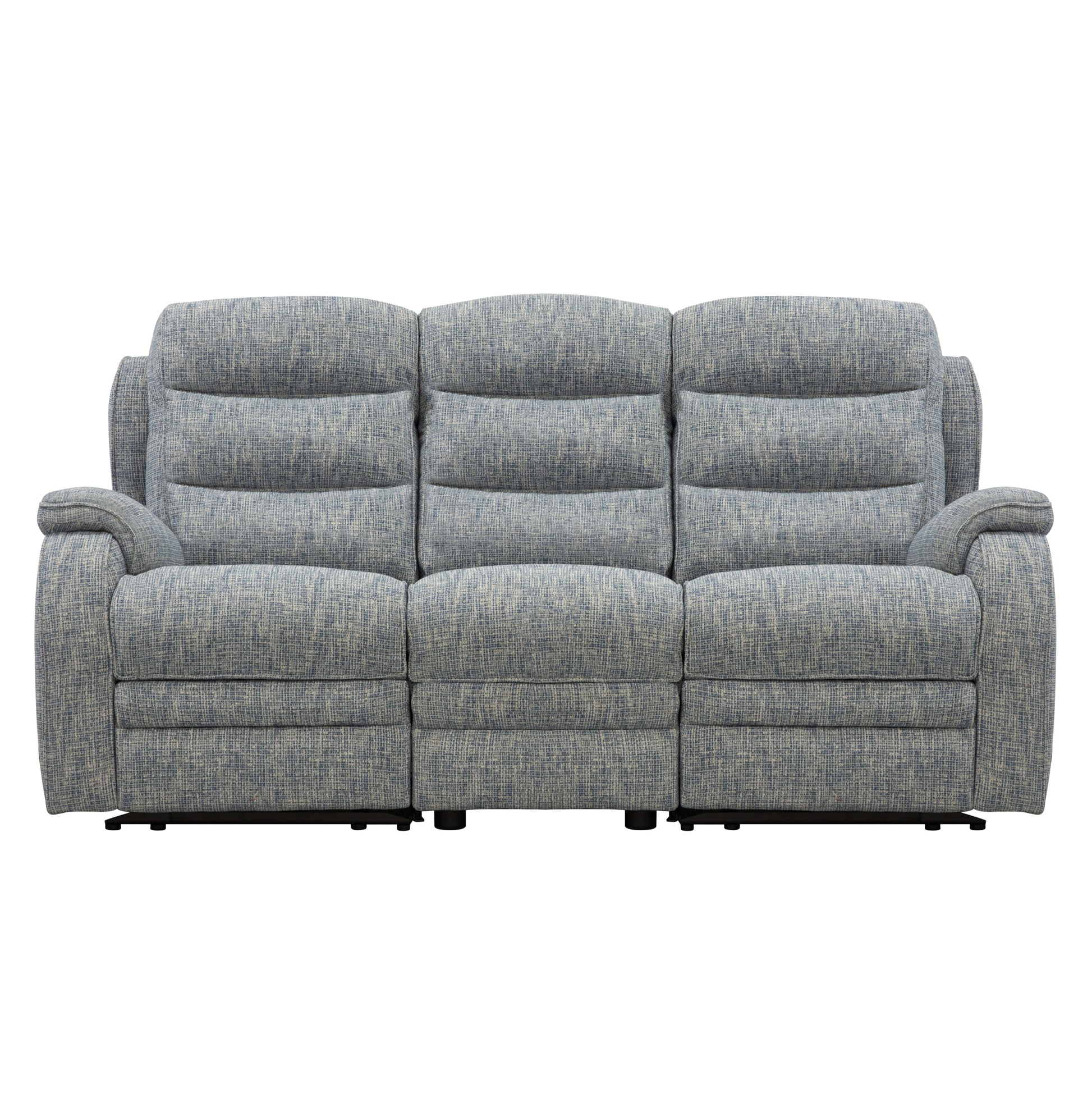 Gray reclining sofa on a white background
