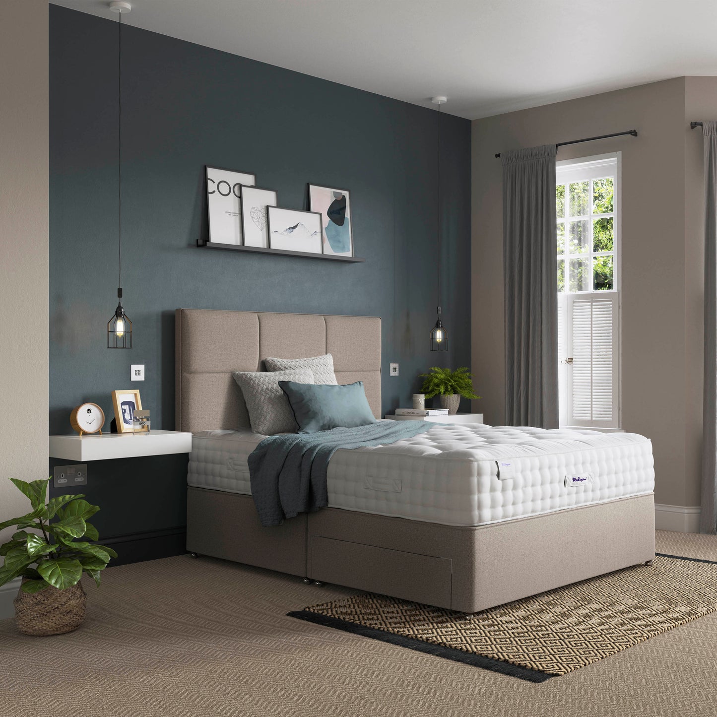 Relyon Luxury Pashmina 2350 Pocket Sprung Luxurious Hand Made Medium To Firm Feel Divan Bed Set