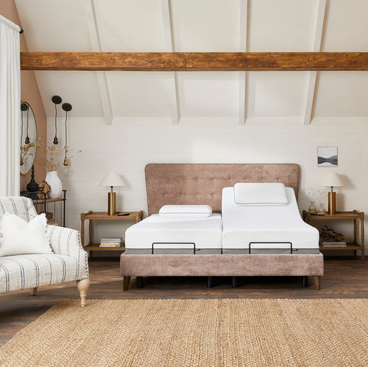 Romeo Premium Upholstered Adjustable Bed With A Natural 2500 Pocket Sprung Soft Medium Feel Mattress VAT FREE