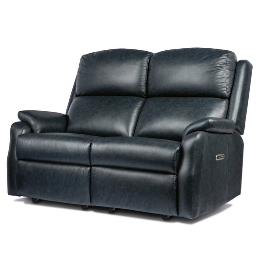 Sherborne Dakota Two Seater Electric Cloud Reclining Leather Sofa With Headrest & Lumbar Adjustment Option