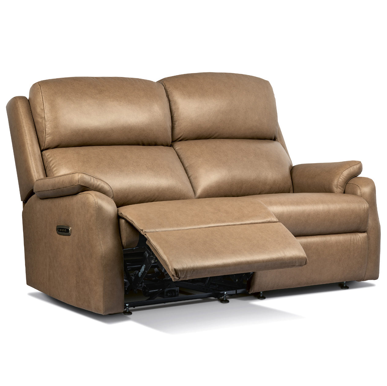 Sherborne Dakota Two Seater Lounger Electric Cloud Reclining Leather Sofa With Headrest & Lumbar Adjustment Option