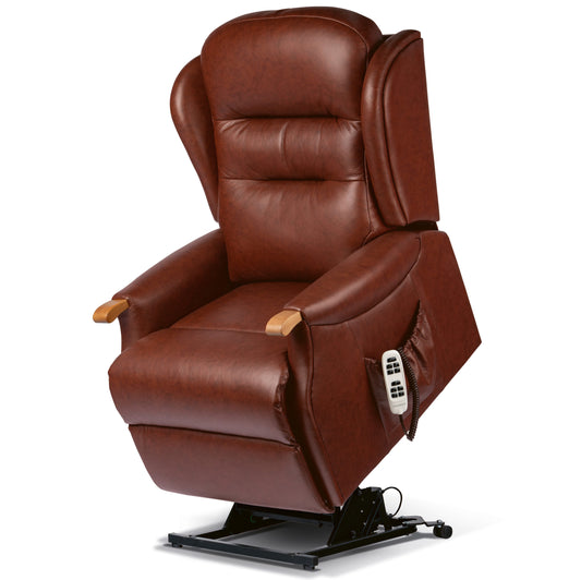 Sherborne Newbury Knuckle Cloud Comfort Triple Motor Leather Riser Recliner Armchair With Lumbar & Headrest Adjustment Option VAT FREE