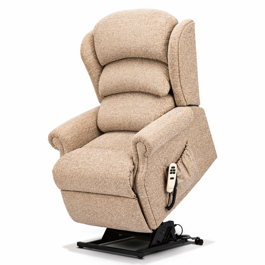 Sherborne Ryedale Single Motor Fabric Riser Recliner Armchair With Lumbar & Headrest Adjustment Option VAT FREE