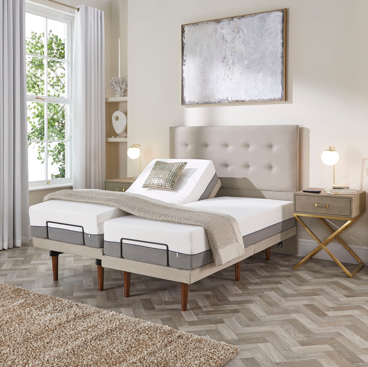 5ft Dual King Size Opera Emerald Motion Adjustable Bed With A Selection Of Mattresses VAT FREE