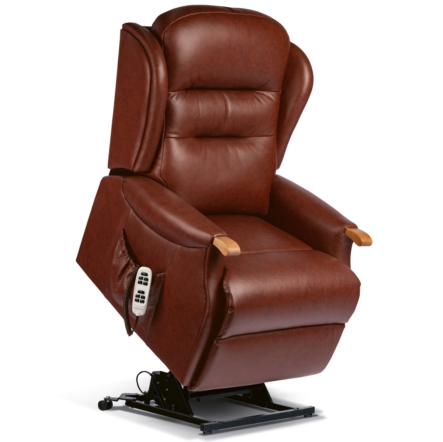 Sherborne Newbury Knuckle Single Motor Leather Riser Recliner Armchair With Lumbar & Headrest Adjustment Option VAT FREE