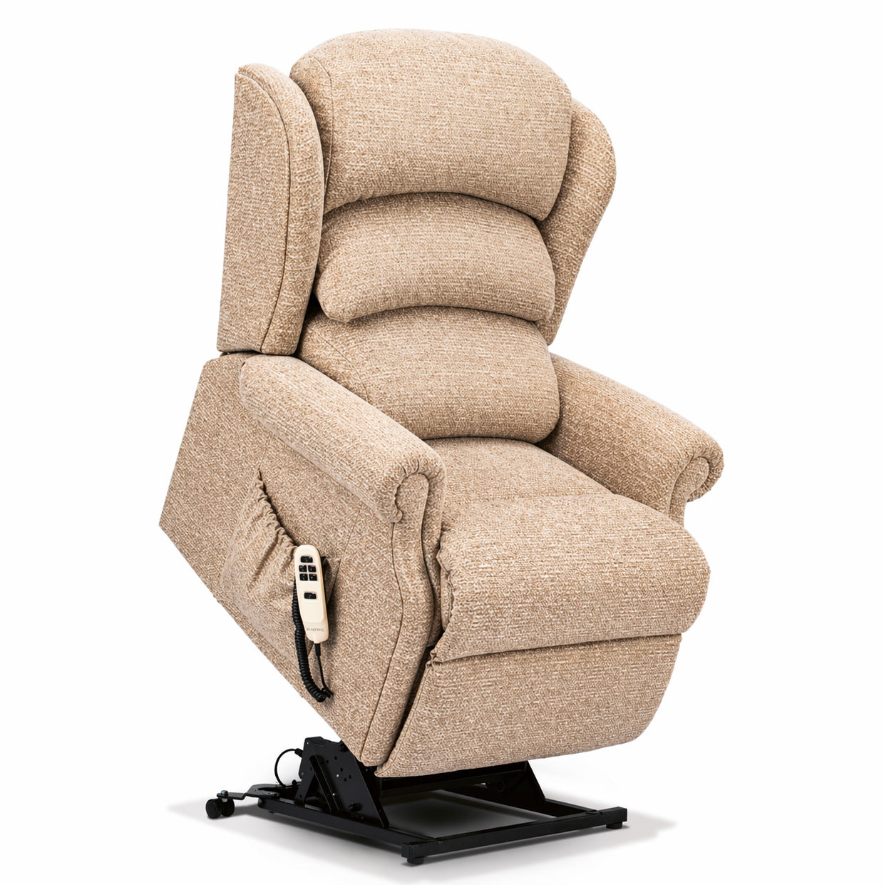 Sherborne Ryedale Dual Motor Fabric Riser Recliner Armchair With Lumbar & Headrest Adjustment Option VAT FREE