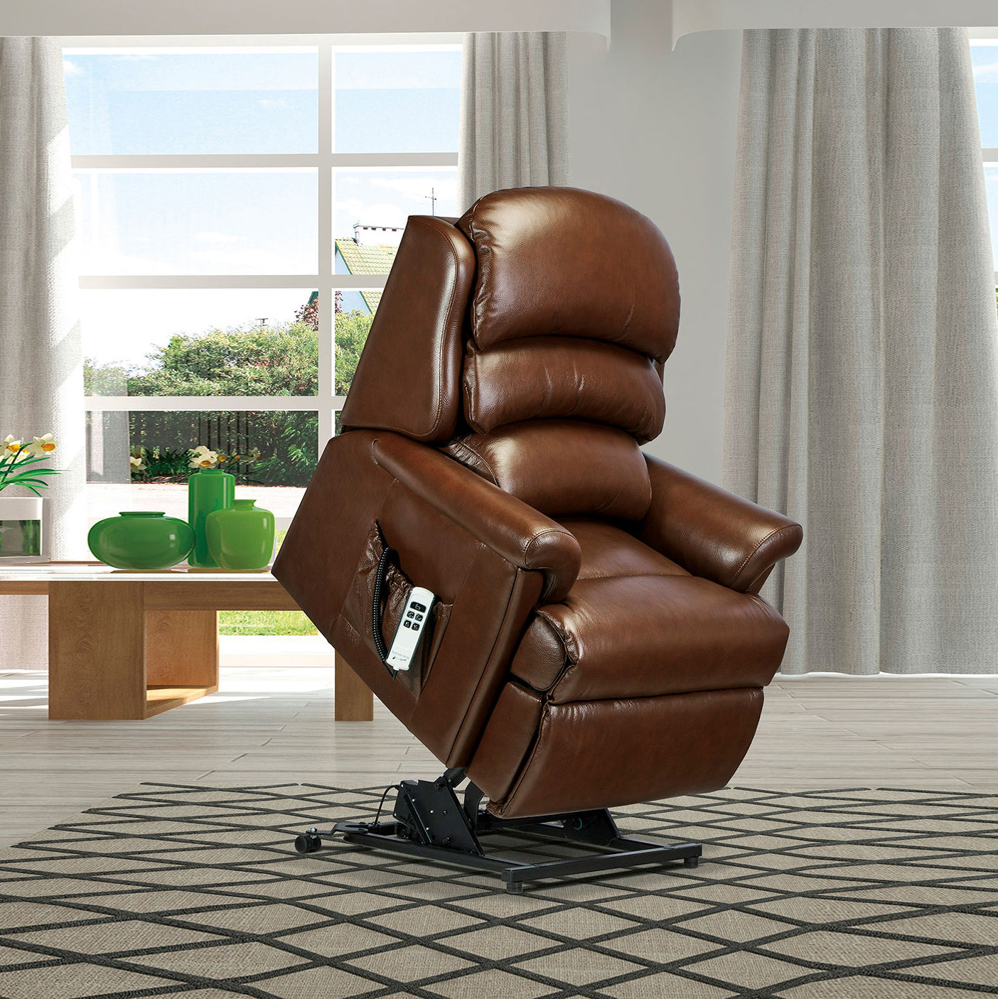 Sherborne Albany Cloud Comfort Triple Motor Leather Rise And Recliner Armchair VAT FREE