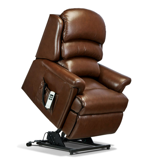 Sherborne Albany Single Motor Leather Rise And Recliner Armchair VAT FREE