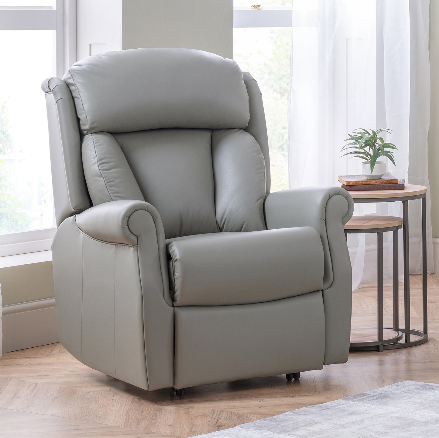 Celebrity Ashfield Electric Powered Recliner Leather Armchair With Lumbar & Headrest Adjustment Options