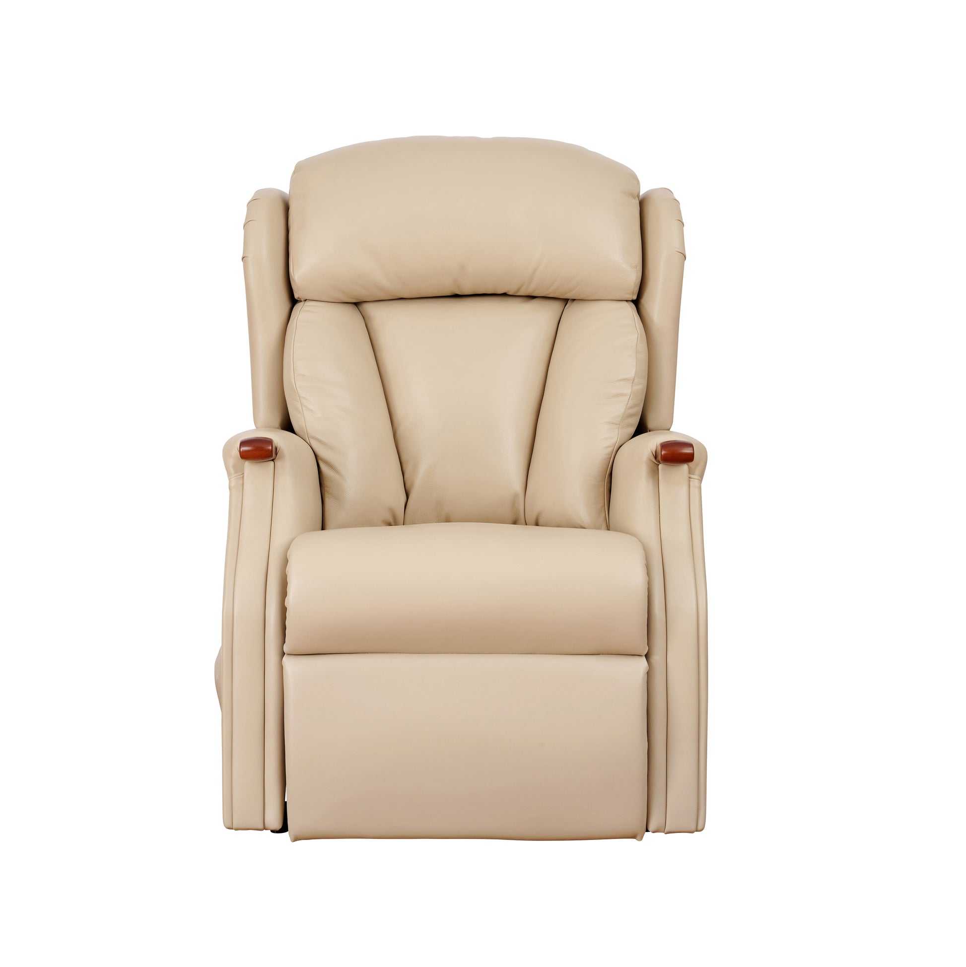 Beige recliner chair on a white background