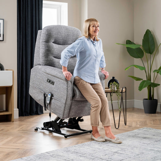 Celebrity Hollingwell Cloud Zero Triple Motor Rise And Recliner Fabric Armchair With Mammoth Foam & Lumbar & Headrest Adjustment Option VAT FREE