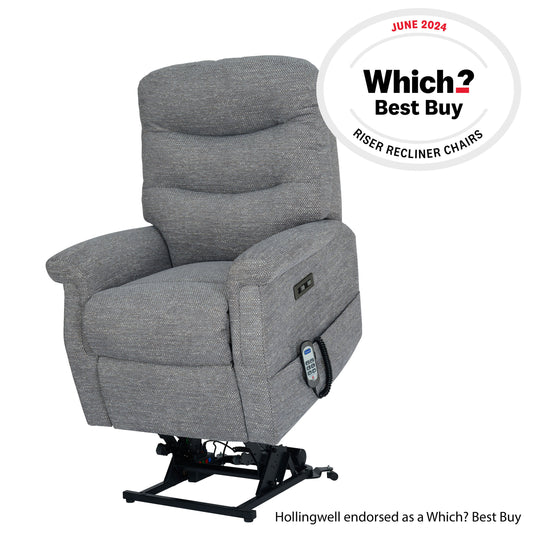 Celebrity Hollingwell Dual Motor Rise And Recliner Fabric Armchair With Mammoth Foam & Lumbar & Headrest Adjustment Option VAT FREE