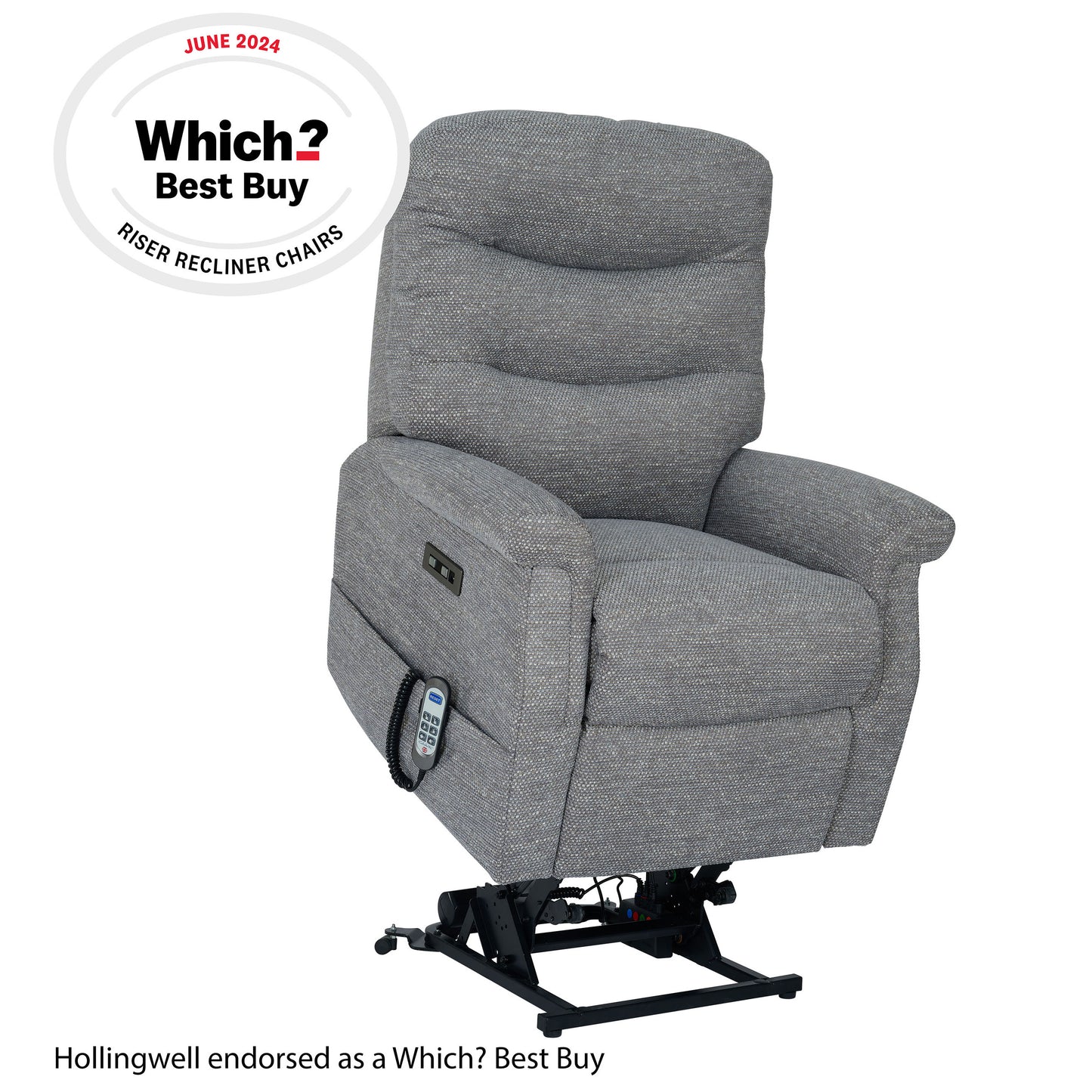Celebrity Hollingwell Cloud Zero Triple Motor Rise And Recliner Fabric Armchair With Mammoth Foam & Lumbar & Headrest Adjustment Option VAT FREE