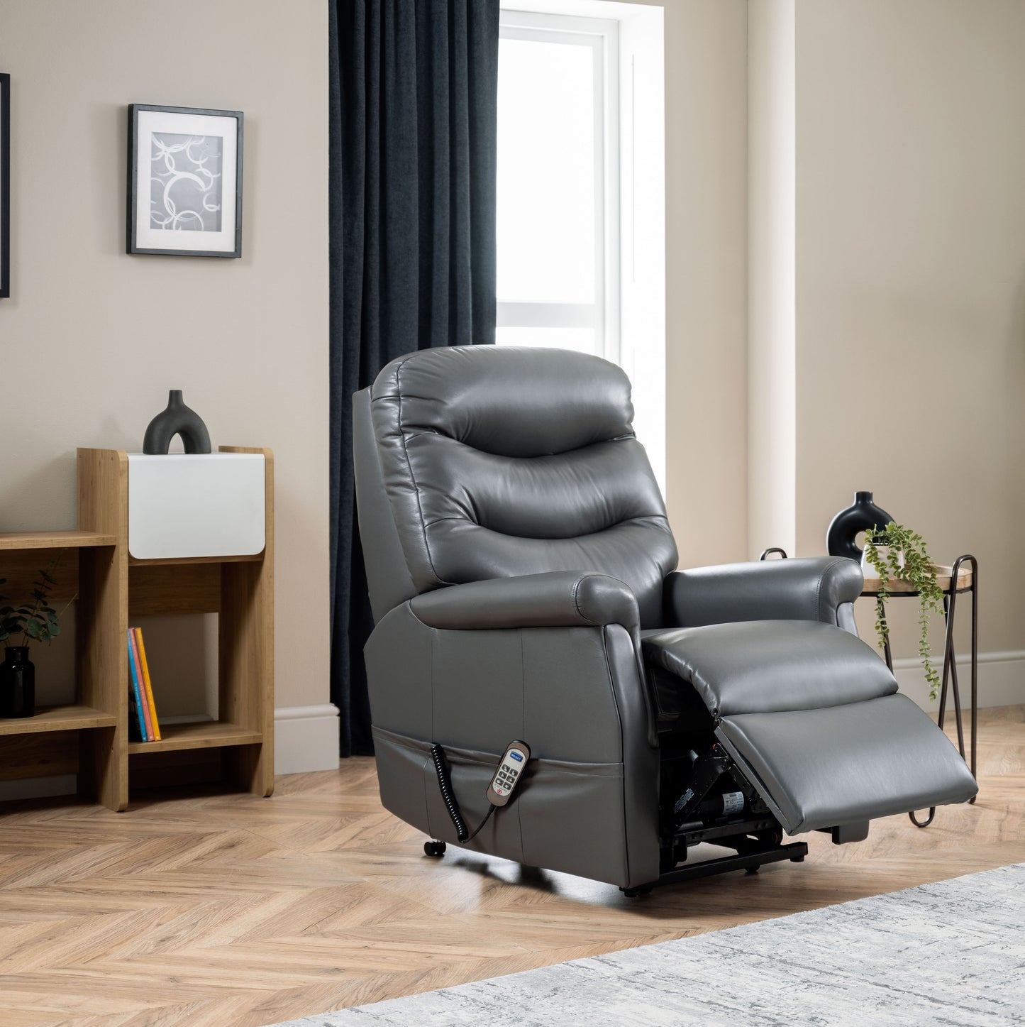 Celebrity Hollingwell Electric Powered Recliner Leather Armchair With Lumbar & Headrest Adjustment Option